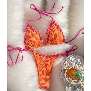2024 New European and American Style Fresh and <b>Sweet</b> <b>Personalized</b> Two-Piece Swimsuit Bikini Cross-border Trade - Product Image 3