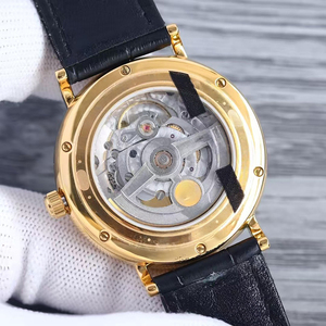 Reloj de Pulsera Unisex de Alta Gama, con Fase Lunar, Resistente al Agua, Automático, con Caja de Oro, Manecillas Doradas, Esfera Romana Minimalista, Nuevo - Product Image 3
