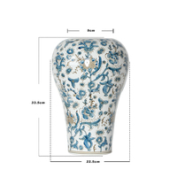 Vase à fleurs en céramique de style chinois rétro, pot hydroponique au design raffiné pour la décoration de salon et de maison