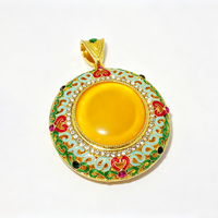Pendentif ethnique rétro en alliage de zinc, émail cloisonné traditionnel chinois, filigrane ajouré, pour la fabrication de bijoux, vente en gros