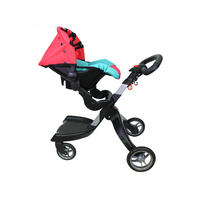 Nouvelle arrivée : poussette pour poupée avec siège auto, poignée réglable, poussette pour poupée tendance