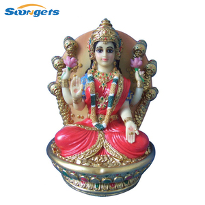 Gran oferta, artículo religioso de resina, estatua de dios hindú Laxmi - Product Image 6