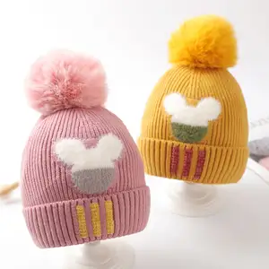 नई प्यारा बच्चा पोम पोम beanie टोपी बच्चे बुना हुआ अभिभावक बच्चे टोपी शरद ऋतु और सर्दियों टोपी