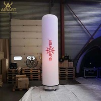 Colonne gonflable lumineuse blanche, colonne gonflable lumineuse pour campagne marketing et événements