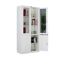 Armoire à double porte verrouillable, étagère réglable, armoire en métal, grande capacité, rangement de bureau