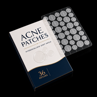 Kit de patchs hydrocolloïdes transparents imperméables personnalisés à marque privée pour l'acné, OEM, patchs cicatrisants antibactériens pour le visage