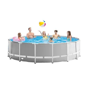 Early Buy INTEX 26756 Round Steel Frame Pool 610x132CM Filter Pump Above Ground Swimming Pool