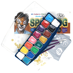 Paleta de pintura corporal lavable a base de <span class=keywords><strong>agua</strong></span> para niños, suministros de pintura corporal, 16 colores, para Halloween - Product Image 6
