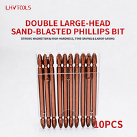 LJ-99 10 embouts de tournevis cruciformes double extrémité 110 mm, revêtement cuivre rouge, acier S2 PH2, tige hexagonale, étui télescopique, DIY OEM