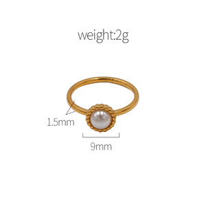 French Retro Chic Natural Pearl Ring Geometric Design Bezel Setting For Women Gift Jewelry - Product Image 4