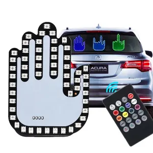 Universal Fun Car Middle Finger LED Light USB plug-in style gesture palm finger lightcar mounted display screen interactive