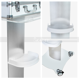 Ad Alte Prestazioni portatile professionale del viso bianco di bellezza in metallo salone di bellezza cosmetologia carrelli di stoccaggio trolley con mag lampada - Product Image 6