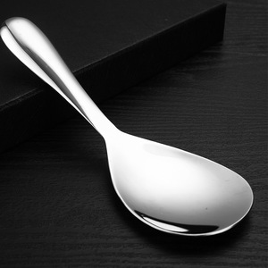 Cuchara de arroz delgada y brillante de grado alimenticio, pulida a espejo, para uso en restaurantes y hogares. - Product Image 4