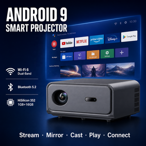 โปรเจคเตอร์ภาพยนตร์กลางแจ้ง 1080P Android 9 <span class=keywords><strong>1000</strong></span> ANSI ลูเมนส์ ระบบป้องกันฝุ่นแบบปิดผนึก 2 WiFi 6 สำหรับโรงภาพยนตร์ในสวนหลังบ้าน - Product Image 1