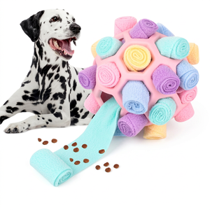 Jouet interactif pour chiens et chats, balle en caoutchouc multifonctionnelle, résistante aux morsures, personnalisable, avec distributeur de friandises, type puzzle olfactif - Product Image 1