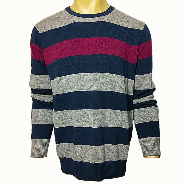 Hot Sale Stripe Long Sleeves Stock Sweaters For Men