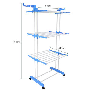 Séchoir à <span class=keywords><strong>linge</strong></span> 3 couches en acier inoxydable Séchoir à <span class=keywords><strong>linge</strong></span> intérieur et extérieur Cintre debout - Product Image 1