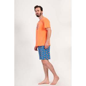 Conjunto de Pantalones Cortos y Camiseta de Cuello Redondo para Hombre CEPLI ERKEK P.SUPREM - Color Coral - Coral - Product Image 3