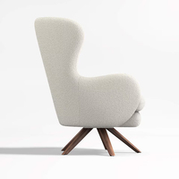 Support en bois massif 360 °   Fauteuil pivotant, fauteuil rembourré doux pour salon et chambre à coucher