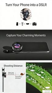 เลนส์มาโครแบบหนีบสำหรับโทรศัพท์มือถือ ระยะ 30-120 มม. ความละเอียดสูง 4K รุ่นอัปเกรด สำหรับ iPhone <span class=keywords><strong>Android</strong></span> Samsung ถ่ายทอดสด ถ่ายภาพระยะใกล้ - Product Image 2
