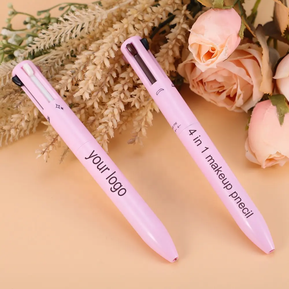 Acabamento perolado fosco Multifuncional Pen4-in-1 Maquiagem Caneta Delineador Lip Liner Pen Highlighter Pen