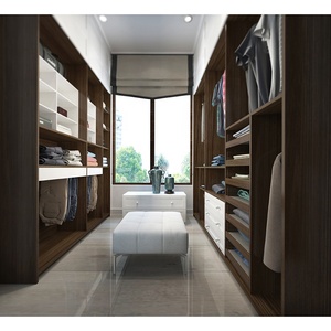 נובה אישית מודרני מוצק עץ כהה אגוז חדר ארונות ריהוט ארונות שינה - Product Image 3