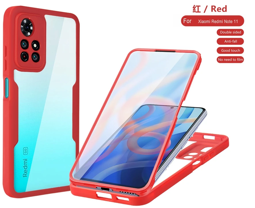 360 Full Protection Screen TPU PC Hybrid Case For Xiaomi 11T 11 Pro 10 Lite 5G NOTE 10 10S POCO X3 Pro NFC Redmi 9 9C Cover