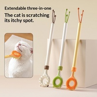 Alat Penggaruk Gatal Kucing Dua Sisi Retractable ABS, Mainan Penggoda Kucing, Tersedia, Pengiriman Cepat