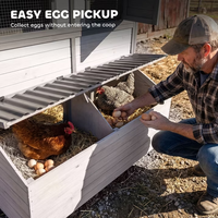 Poulailler en bois extra large pour l'extérieur, avec enclos spacieux et nichoir, pour 8 à 10 poules