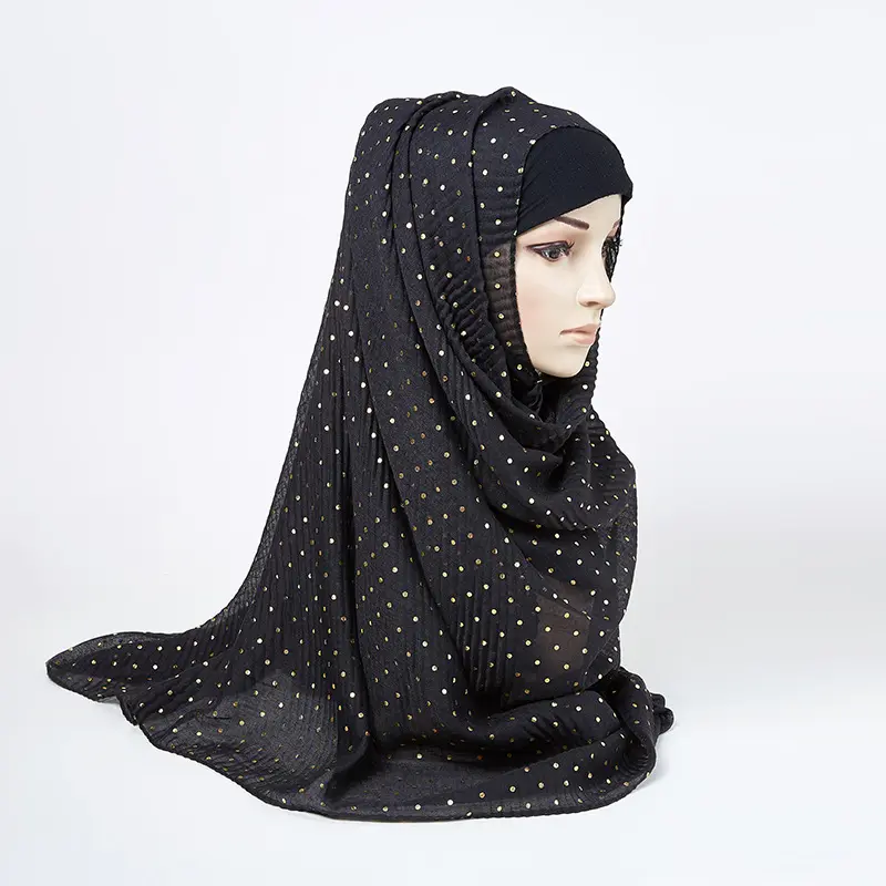 Groothandel Zeer Populaire Katoen Viscose Hijab Met Witte Steen Moslim Vrouwen Sjaals Hijaabs