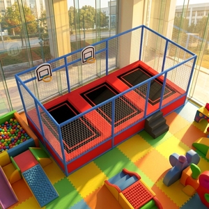Mini trampoline d'intérieur avec protection intégrale, petit équipement de jeu rebondissant avec fosse en mousse pour enfants et famille - Product Image 1