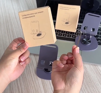 Soporte de Escritorio Portátil Antideslizante de Silicona, Soporte para Teléfono Totalmente Metálico con Rotación de 360 Grados, el Más Popular para Usar en Escritorios