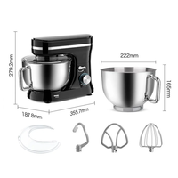 Batteur sur socle multifonctionnel pour usage domestique et commercial, batteur à œufs électrique, mixeur alimentaire, 110V/220V, pétrin 5L en acier inoxydable