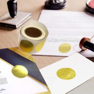 Autocollants dorés vierges durables en gros, étiquettes autocollantes brillantes dorées pour certificats - Product Image 5