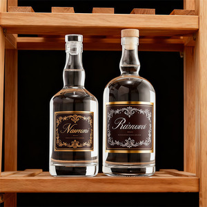 Bouteille de liqueur de whisky, de gin, de tequila, de <span class=keywords><strong>vodka</strong></span> en verre transparente ronde avec bouchon, logo personnalisé, 500 ml, 750 ml, 1000 ml - Product Image 6