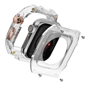 ชุดอุปกรณ์ตกแต่งใสหรูหรา Upro สำหรับ Apple Watch Series 11 10 ขนาด 46 มม. 42 มม. เคสใสทำจาก PC พร้อมสายรัดข้อมือซิลิโคนแบบนุ่มปรับได้สำหรับเล่นกีฬา - Product Image 3