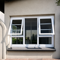 Fenêtre en verre à ouverture verticale en aluminium à rupture de pont thermique sur mesure, double vitrage insonorisé et étanche pour jardin et villa