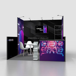 A-NEW AN-10x20 argent aluminium personnalisé Tension toile de fond stand d'exposition-Portable écologique résistant aux flammes assemblage <span class=keywords><strong>facile</strong></span> - Product Image 1