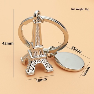 Porte-clés 3D personnalisé en alliage de zinc <span class=keywords><strong>Tour</strong></span> <span class=keywords><strong>Eiffel</strong></span> Paris, souvenir de voyage France, petit cadeau modèle X-163 - Product Image 4