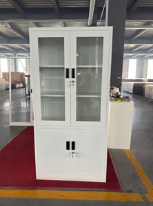 Armoires de classement en acier à porte vitrée réglable au design moderne avec serrure, écologiques pour le stockage dans les bureaux, les hôpitaux et les écoles - Product Image 3