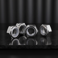 Mur baut pengunci heksagonal titanium perak baru ukuran 3/8-16, 3/8-24, 5/16-24, 5/16-18, 7/16-20, 1/4-28, 1/2-20, 10-32 untuk penggantian/perbaikan