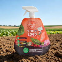 Pochette souple biodégradable personnalisée avec pulvérisateur à gâchette pour l'emballage d'engrais liquide pour l'entretien des plantes de jardin (Gravure)