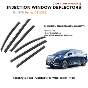 Injection Side Window Deflectors Visor Rain Guards for BYD Denza 9 2022 Wind Deflector Auto Accessories - Product Image 2