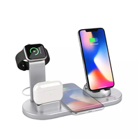 Stasiun Pengisian Daya Nirkabel Magnetik Lipat 15W Pengisian Cepat untuk iPhone AirPods Watch Penyangga Meja