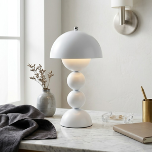 Lampe d'appoint sphérique brillante <span class=keywords><strong>Funky</strong></span> Living Spaces, rechargeable sans fil, lampe de chevet décorative, lampe de bureau rétro en forme de dôme champignon - Product Image 3