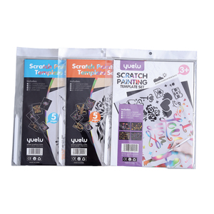 YUELU Lot de papier à gratter <span class=keywords><strong>A4</strong></span> en gros, thème animaux, pour bricolage avec gabarit de peinture - Product Image 3