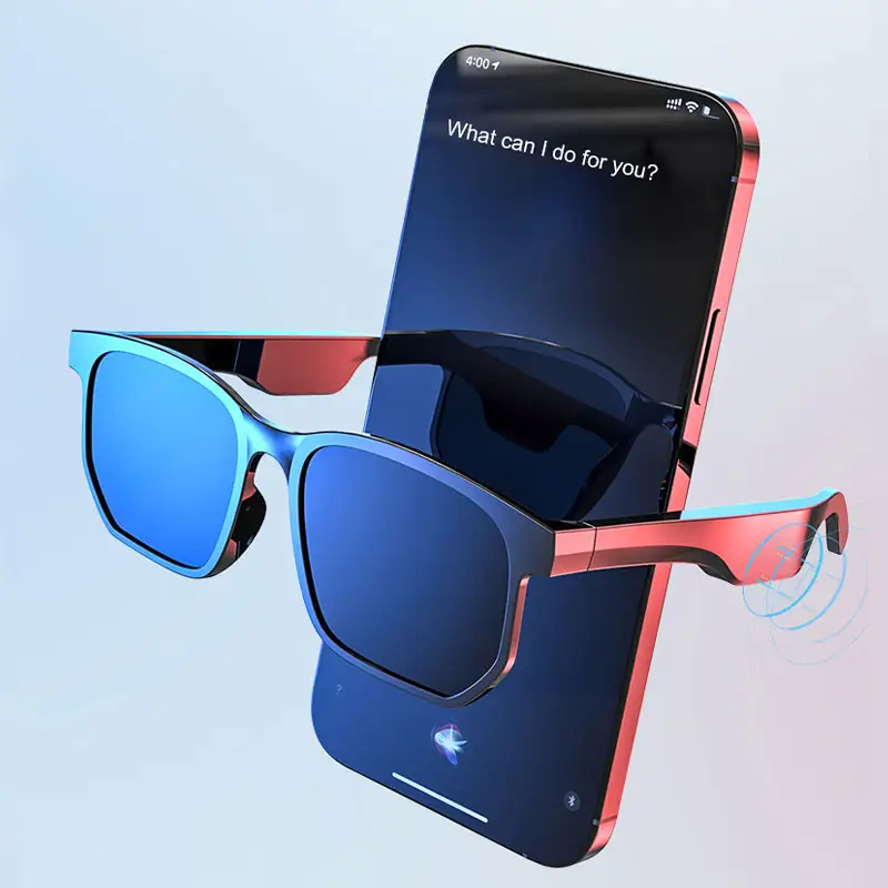 Teléfono auricular gafas audio diente azul unisex inteligente inalámbrico gafas de sol con reproductor de MP3