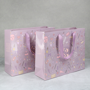 Sac <span class=keywords><strong>en</strong></span> papier promotionnel de luxe personnalisé avec logo coloré, poignée <span class=keywords><strong>en</strong></span> ruban, pour vêtements et chaussures - Product Image 3