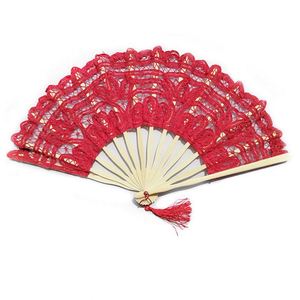 Abanico de Encaje de Ganchillo Delicado con Asa de Color Personalizado, Plegable y Compacto para Eventos Corporativos, Celebraciones Festivas y Decoración de Bodas - Product Image 1