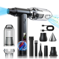 Souffleur d'air comprimé haute vitesse sans balais 125 000 tr/min, rechargeable par USB, en alliage d'aluminium, avec affichage numérique LED pour le nettoyage
